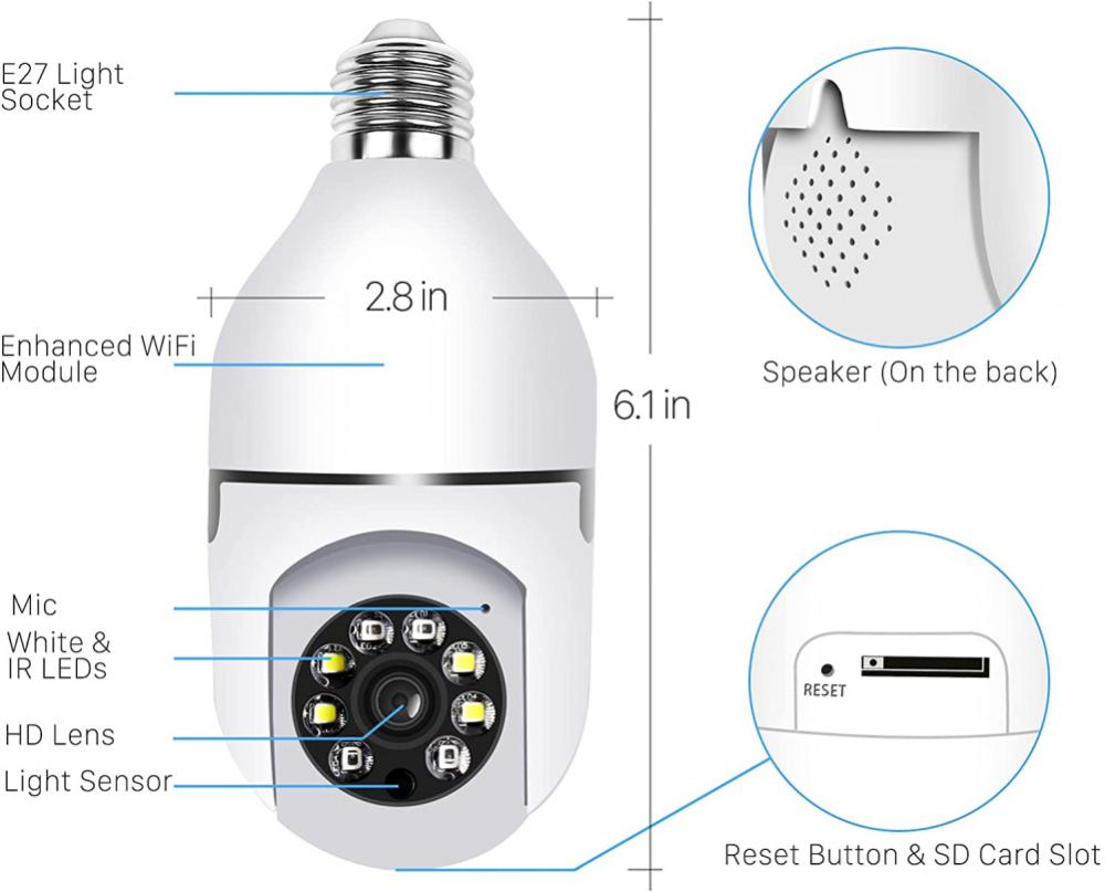 Light Bulb Surveillance Camera